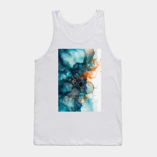 Vibrant Blue - Abstract Alcohol Ink Art Tank Top